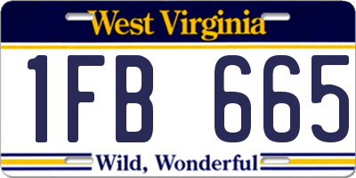WV license plate 1FB665