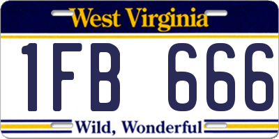 WV license plate 1FB666