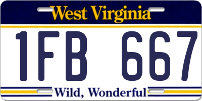 WV license plate 1FB667