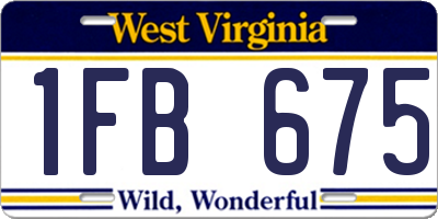 WV license plate 1FB675