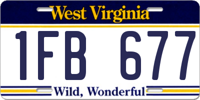 WV license plate 1FB677