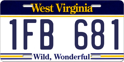 WV license plate 1FB681