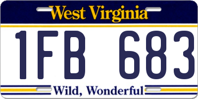 WV license plate 1FB683