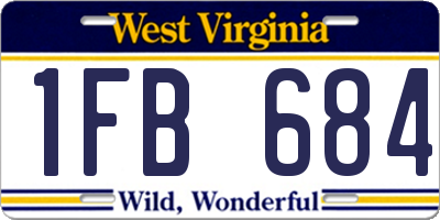 WV license plate 1FB684