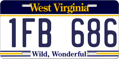 WV license plate 1FB686