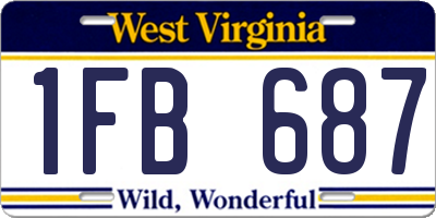 WV license plate 1FB687