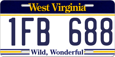WV license plate 1FB688