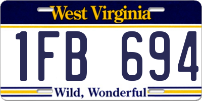 WV license plate 1FB694