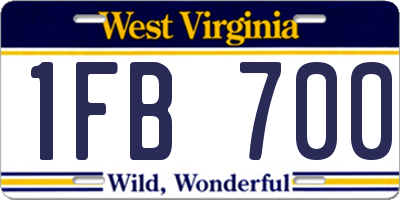 WV license plate 1FB700