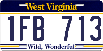 WV license plate 1FB713