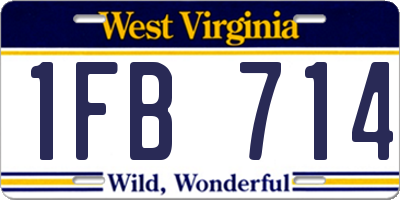 WV license plate 1FB714