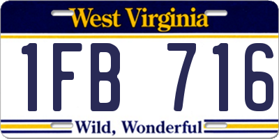 WV license plate 1FB716