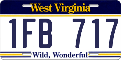 WV license plate 1FB717