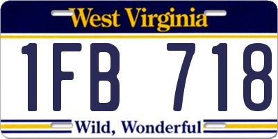 WV license plate 1FB718