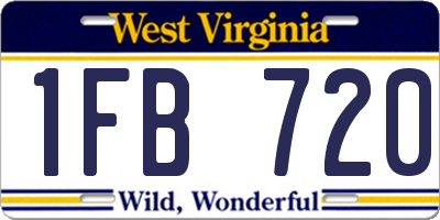 WV license plate 1FB720