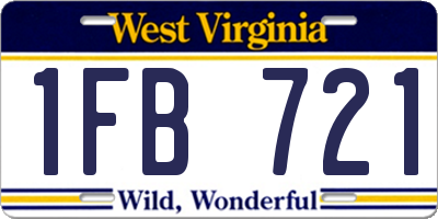 WV license plate 1FB721