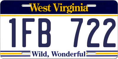 WV license plate 1FB722