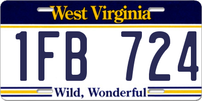 WV license plate 1FB724