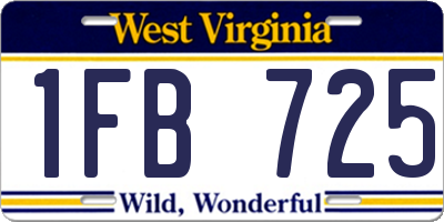 WV license plate 1FB725