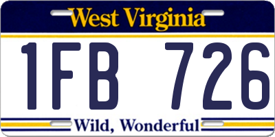 WV license plate 1FB726