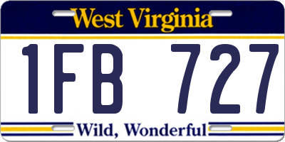 WV license plate 1FB727