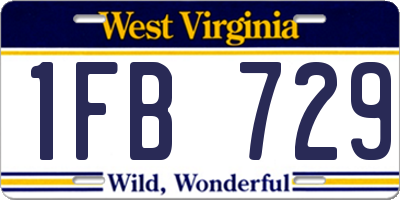 WV license plate 1FB729