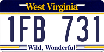 WV license plate 1FB731