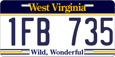 WV license plate 1FB735