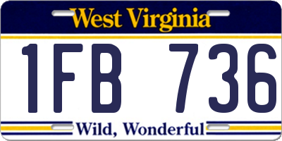 WV license plate 1FB736