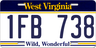WV license plate 1FB738