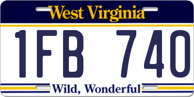 WV license plate 1FB740