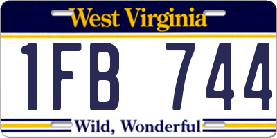 WV license plate 1FB744