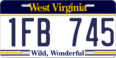 WV license plate 1FB745