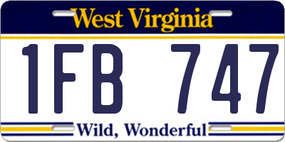 WV license plate 1FB747
