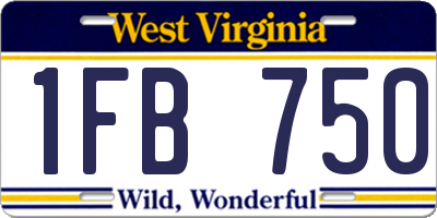WV license plate 1FB750