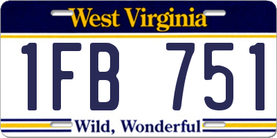 WV license plate 1FB751