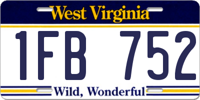 WV license plate 1FB752