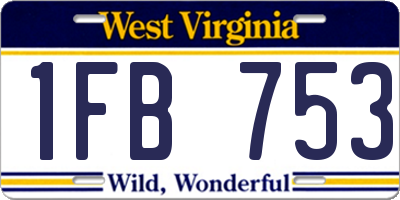 WV license plate 1FB753