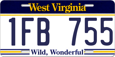 WV license plate 1FB755