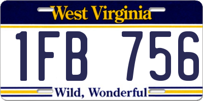 WV license plate 1FB756
