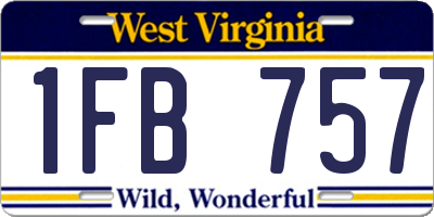 WV license plate 1FB757