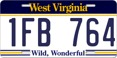 WV license plate 1FB764
