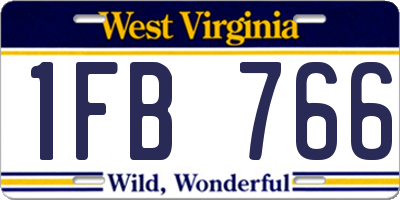 WV license plate 1FB766