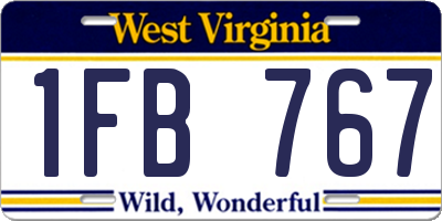 WV license plate 1FB767