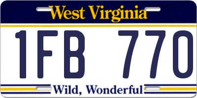 WV license plate 1FB770