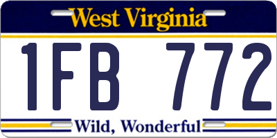 WV license plate 1FB772