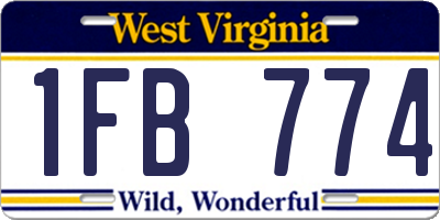 WV license plate 1FB774