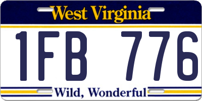 WV license plate 1FB776