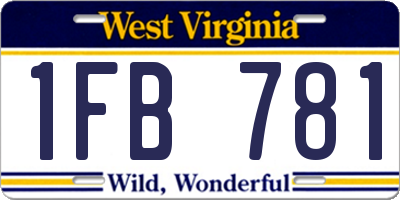WV license plate 1FB781