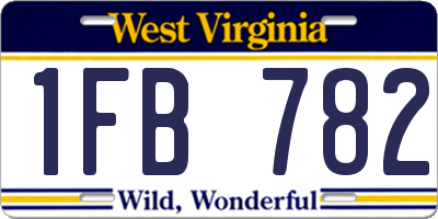WV license plate 1FB782
